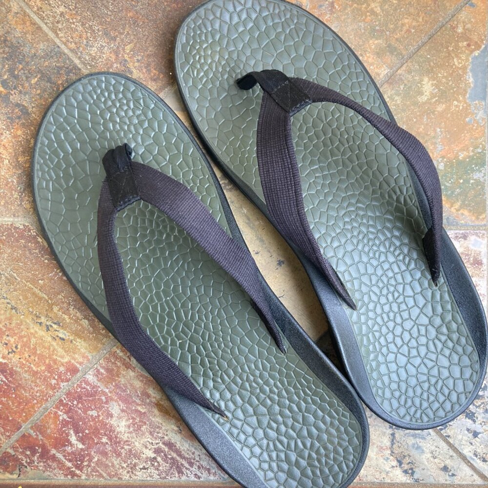 Men's Chaco Evo Tread Flip Flops Open Toe Hiking Sandals Black Size 14